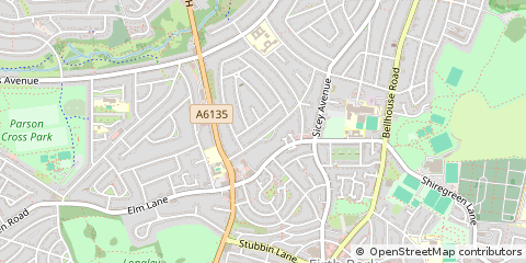 Map of Sheffield, South Yorkshire