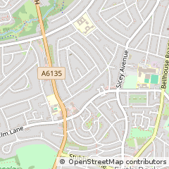 Map of Sheffield, South Yorkshire