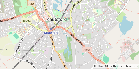Map of Knutsford, Cheshire