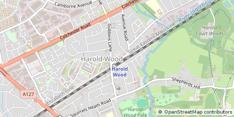 Map of Romford, Essex
