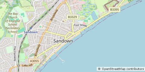 Map of Sandown, Isle of Wight