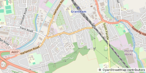 Map of Grantham, Lincolnshire