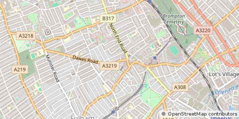 Map of Fulham, London