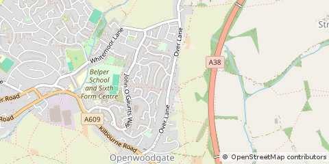 Map of Derbyshire