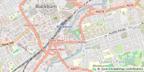 Map of Blackburn, Lancashire