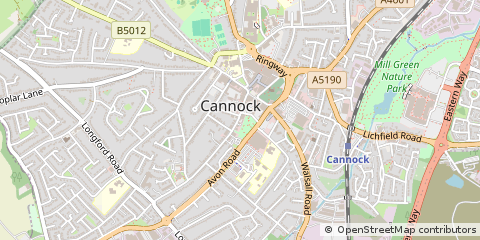 Map of Cannock, Staffordshire