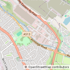 Map of Rugeley, Staffordshire