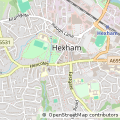 Map of Hexham, Northumberland