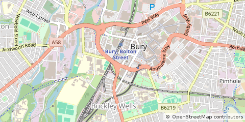 Map of Bury, Lancashire