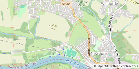 Map of Newburn, Newcastle Upon Tyne