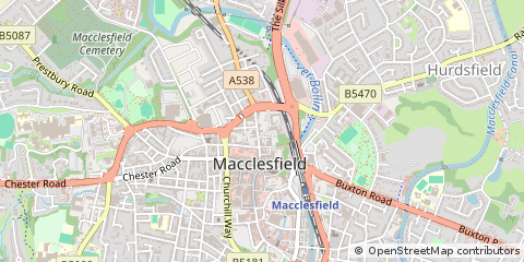 Map of Macclesfield, Cheshire