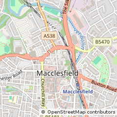 Map of Macclesfield, Cheshire