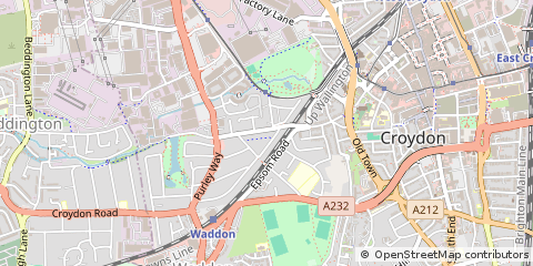 Map of Croydon, Surrey