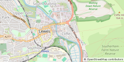 Map of Lewes, East Sussex