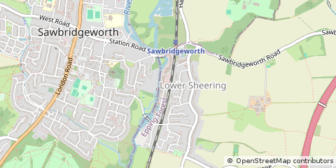 Map of Sawbridgeworth, Herts
