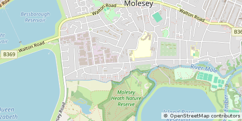 Map of West Molesey, Surrey