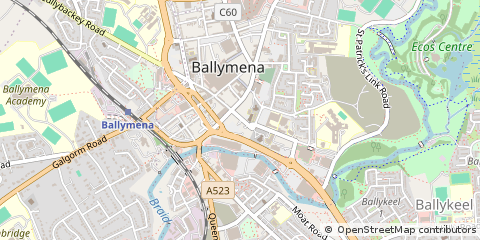 Map of Ballymena, Antrim