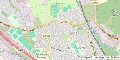 Map of Rotherham, Yorkshire