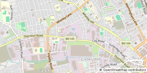 Map of Bradford, West Yorkshire