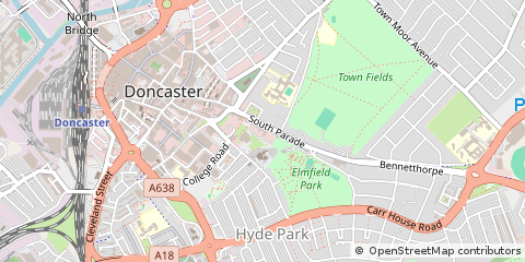 Map of Doncaster, South Yorkshire