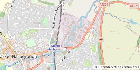 Map of Market Harborough, Leicestershire