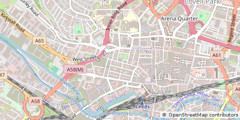 Map of Leeds, West Yorkshire