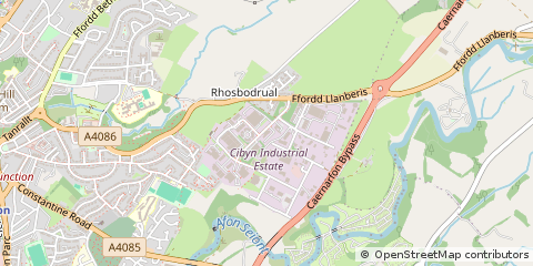 Map of Caernarfon, Gwynedd