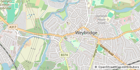Map of Weybridge, Surrey