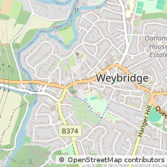 Map of Weybridge, Surrey