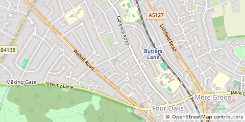 Map of Sutton Coldfield, West Midlands