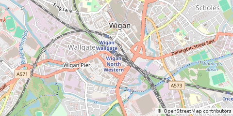 Map of Wigan, Lancashire