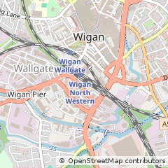 Map of Wigan, Lancashire