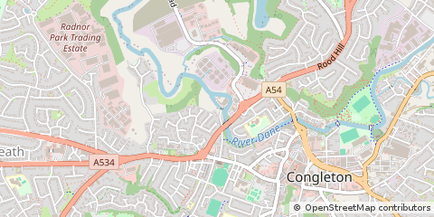Map of Congleton, Cheshire