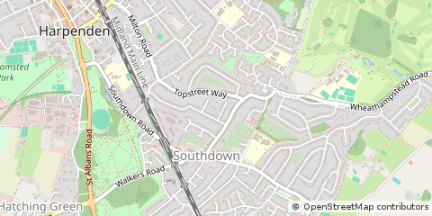Map of Harpenden, Hertfordshire