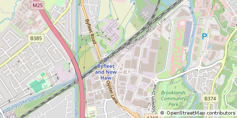 Map of West Byfleet, Surrey