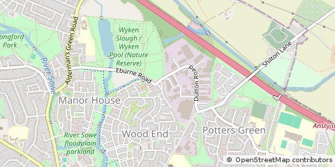 Map of Coventry, West Midlands