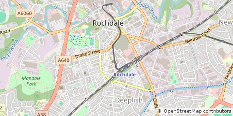 Map of Rochdale, Lancashire