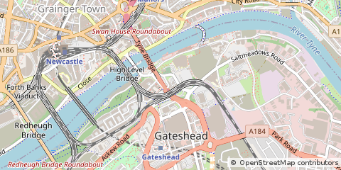 Map of Gateshead, Tyne & Wear