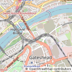 Map of Gateshead, Tyne & Wear