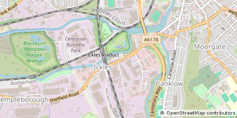 Map of Rotherham, South Yorkshire