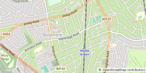 Map of Sutton Coldfield, West Midlands