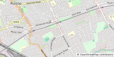 Map of Ruislip Manor, Middx