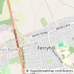 Map of Ferryhill, CO. Durham