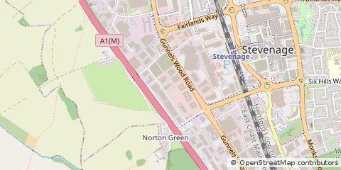 Map of Stevenage, Hertfordshire