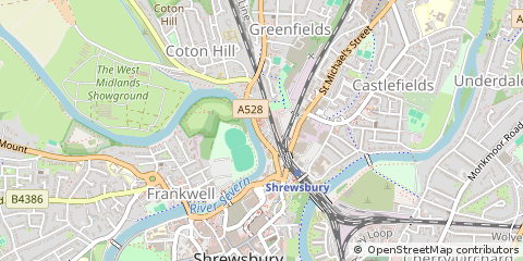 Map of Shrewsbury, Shropshire