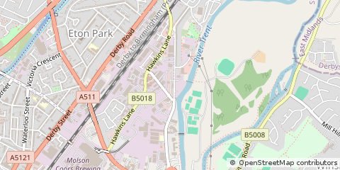 Map of Burton-on-Trent, Staffordshire