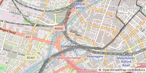 Map of Manchester, Lancashire