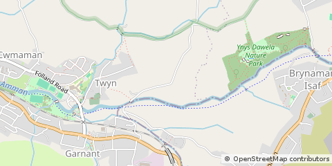 Map of Ammanford, Camarthenshire