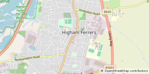 Map of Higham Ferrers, Northamptonshire