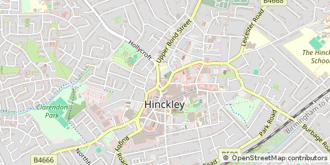Map of Hinckley, Leicestershire